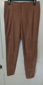 Suede dress pants- skinny leg. Tan color